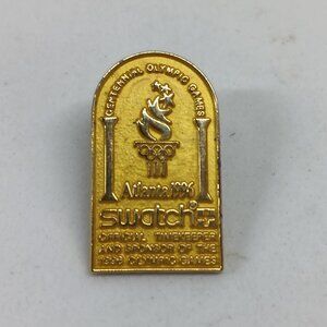 Vintage + Rare SWATCH "Official Timekeeper" 1996 Atlanta Olympics Pin Badge